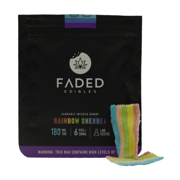 Faded Edibles – Rainbow Sherbet – 180mg | Haute Health Canada