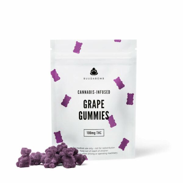 Buudabomb – Grape Gummies 100mg THC | Haute Health Canada