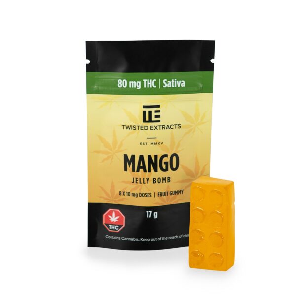 Twisted Extracts- Mango Jelly bomb – SATIVA – 80MG THC | Haute Health Canada