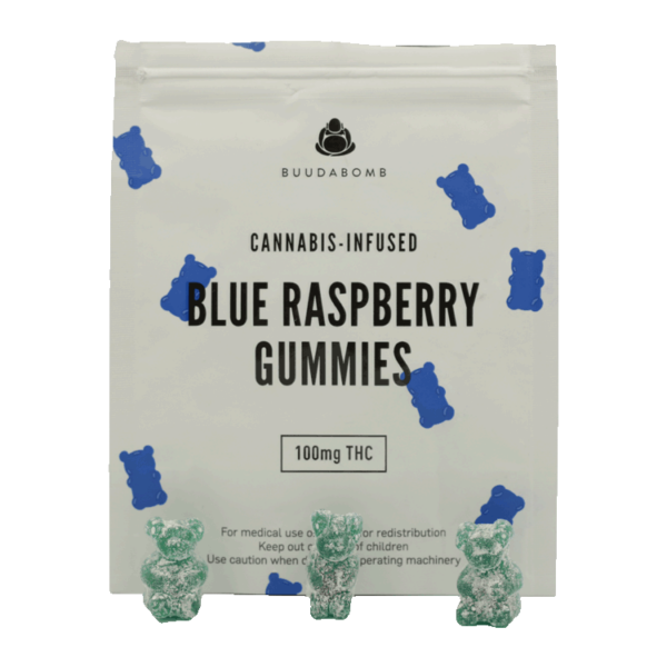 Buudabomb – Blue Raspberry Gummies – 100mg | Haute Health Canada