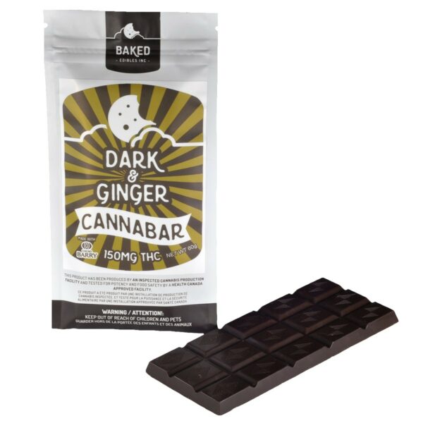 Baked Edibles – Chocolate Bar – Dark & Ginger 150mg THC | Haute Health Canada