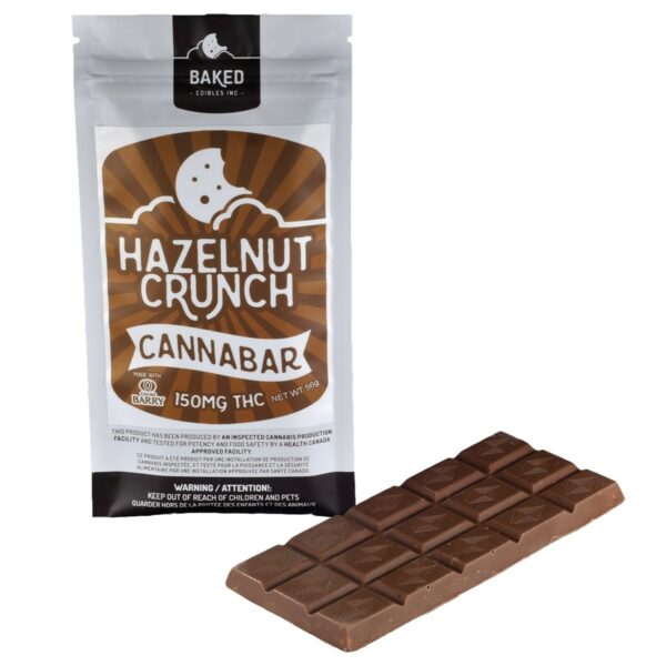 Baked Edibles – Chocolate Bar – Hazelnut Crunch 150mg THC | Haute Health Canada