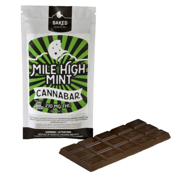 Baked Edibles – Mile High Mint Cannabar 210mg THC | Haute Health Canada