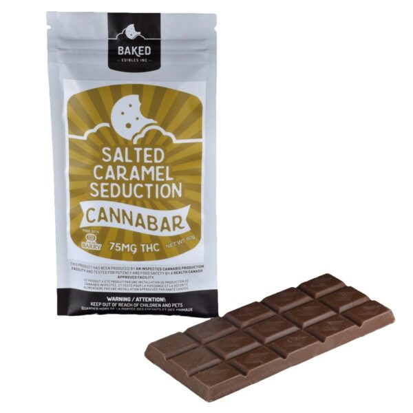 Baked Edibles – Chocolate Bar – Salted Caramel Seduction 75mg THC | Haute Health Canada