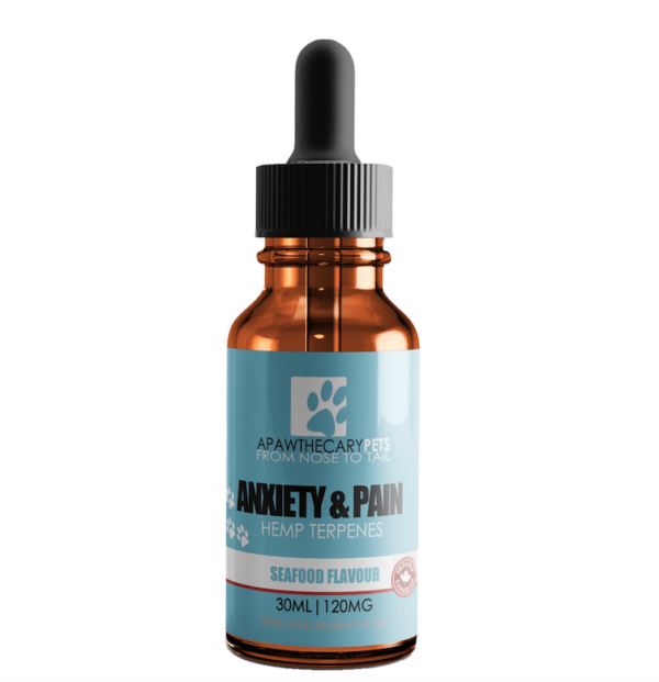 Apawthecary Pets – Anxiety & Pain Tincture – Seafood Medley Flavour 120mg | Haute Health Canada