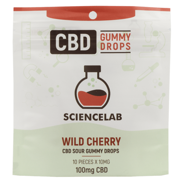 Sciencelab – CBD Sour Gummy Drops – Wild Cherry 100mg CBD | Haute Health Canada