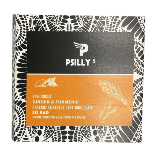 Psilly – Dark Chocolate Bar – Ginger & Turmeric | Haute Health Canada