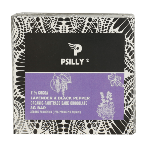 Psilly – Dark Chocolate Bar – Lavender & Black Pepper | Haute Health Canada