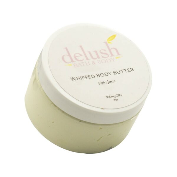 Delush Bath and Body – Whipped Body Butter – Vain Jane 300mg CBD | Haute Health Canada