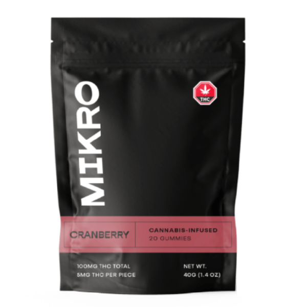 Mikro – THC Gummies – 100mg THC – Cranberry | Haute Health Canada