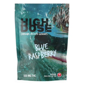 High Dose – cannabis Infused Gummies – Blue Raspberry – 1000mg/1500mg | Haute Health Canada