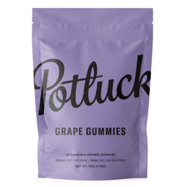 Potluck Extracts – Grape Gummies (1:1) – 100mg THC / 100mg CBD | Haute Health Canada