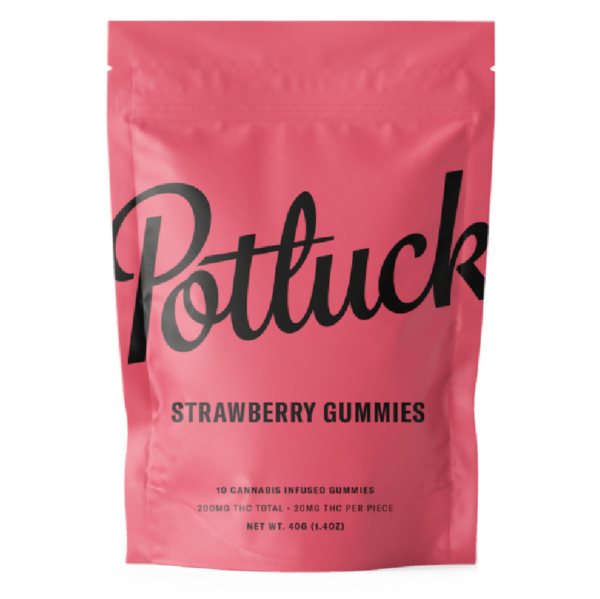 Potluck Extracts – Strawberry Gummies – 200mg THC | Haute Health Canada