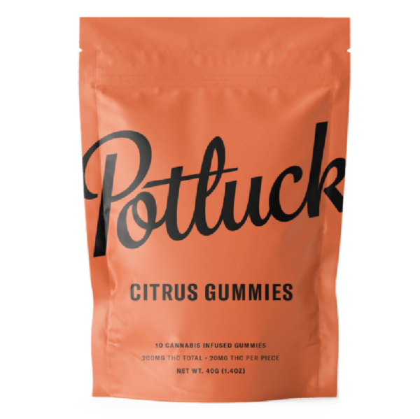 Potluck Extracts – Citrus Gummies – 200mg THC | Haute Health Canada