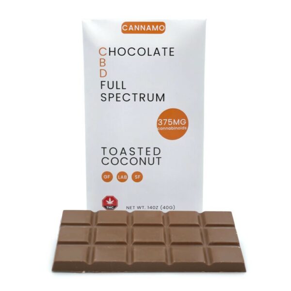 Cannamo – Full Spectrum CBD Chocolate – 375mg – Toasted Coconut | Haute Health Canada